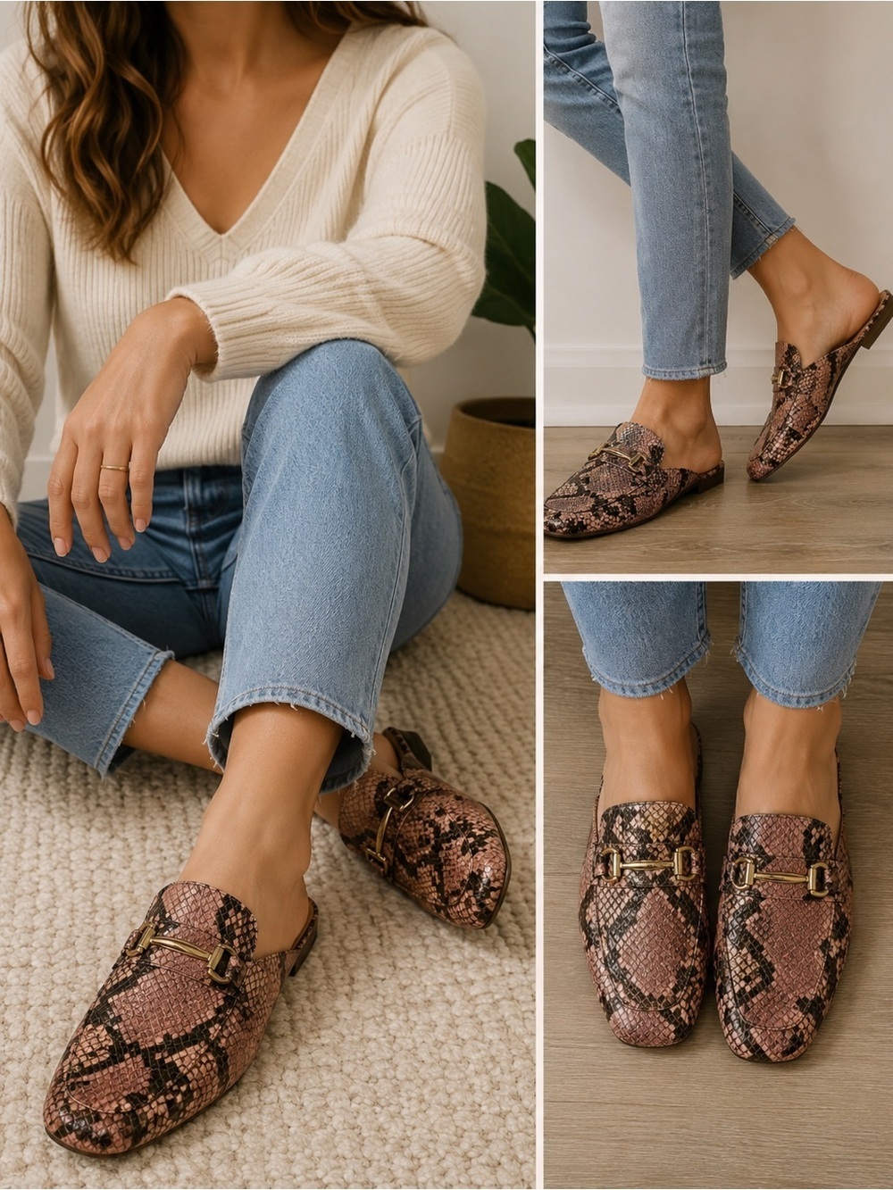 Steve Madden SnakeSkin Mules Sz 7